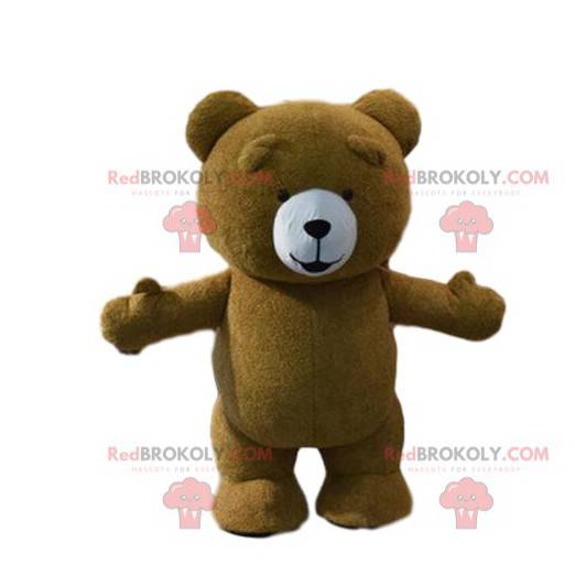 Mascotte de nounours en peluche, costume d'ours brun -