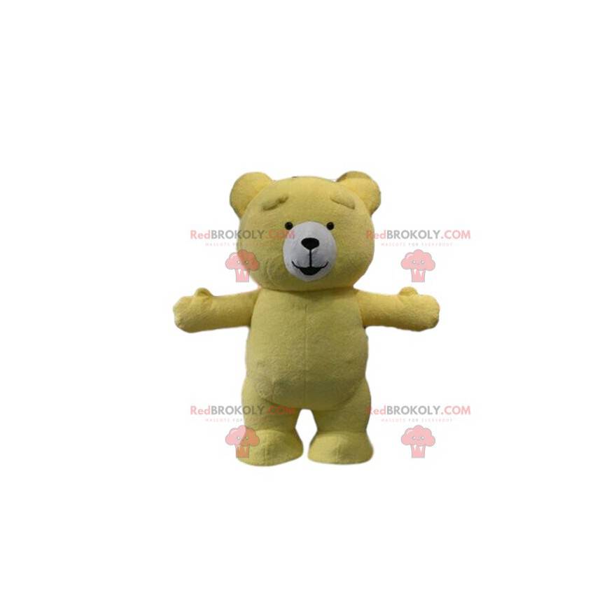 Costume de nounours jaune, déguisement d'ours en Taille L (175-180 CM)
