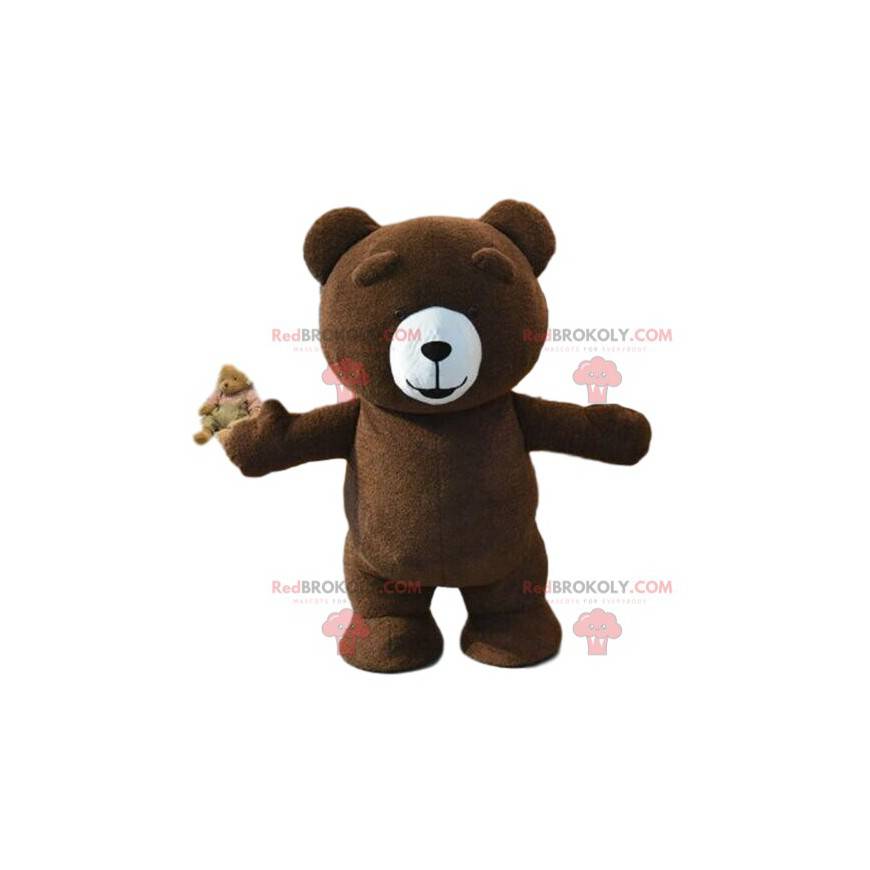 Disfraz de oso de peluche marrón grande, disfraz de oso marrón