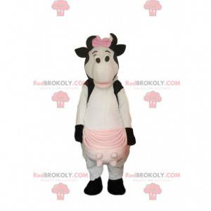 Maskot bílé a černé krávy, kostým krávy - Redbrokoly.com