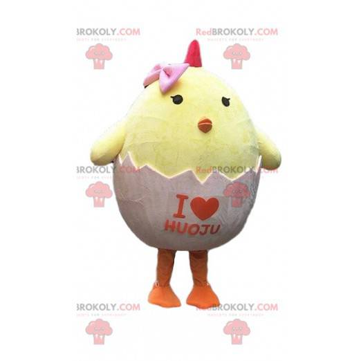Mascota de pollito, disfraz de huevo, cáscara de huevo -
