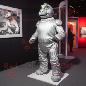 Silver Guinness mascot costume character dressed with a Turtleneck and Foot pads