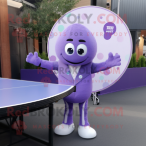 Lavender Ping Pong Table mascot costume character dressed with a Suit Jacket and Mittens