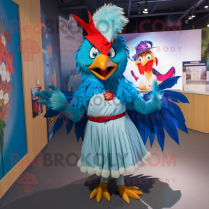 Cyan Roosters Maskottchen...