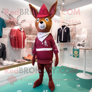 Maroon Roe Deer mascotte...