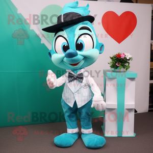 Teal Heart maskotdräkt...