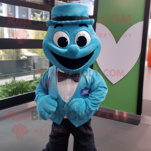 Teal Heart mascotte kostuum...