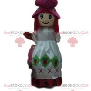 Mascotte Strawberry Charlotte, costume da ragazza -