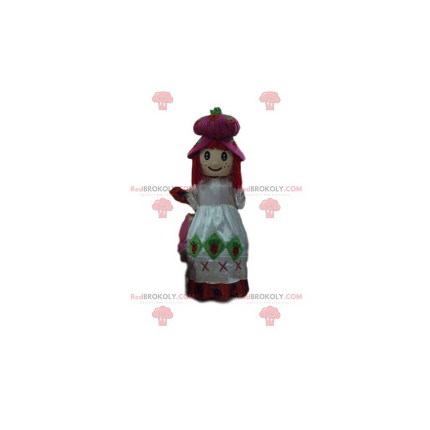 Strawberry Charlotte mascot, girl costume - Redbrokoly.com