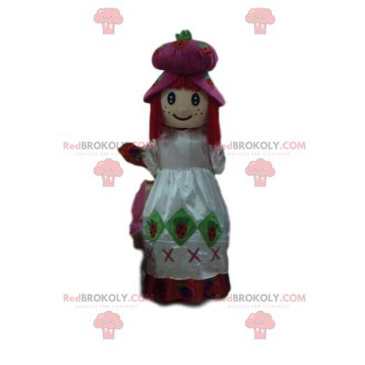 Mascotte Strawberry Charlotte, meisjeskostuum - Redbrokoly.com