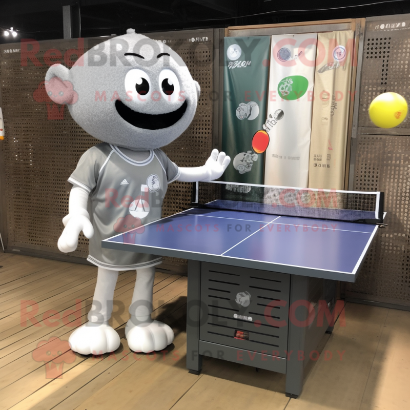 Silver Ping Pong Table mascot costume character dressed with a Cargo Shorts and Belts