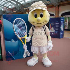 Krem tennisracket maskot...