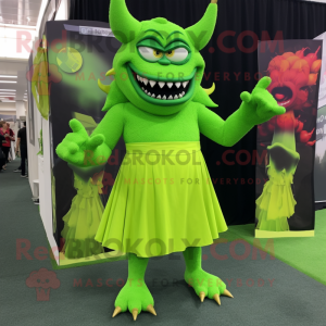 Lime Green Demon maskot...