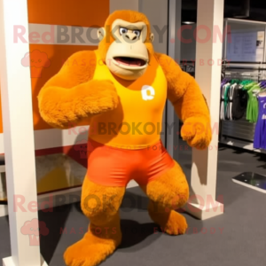 Oranje Gorilla mascotte...