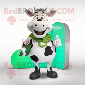Grønn Holstein Cow maskot...