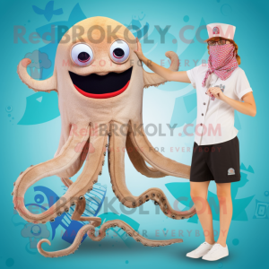 Tan Kraken mascotte kostuum...