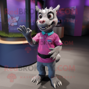 nan Chupacabra mascot costume character dressed with a Polo Shirt and Bracelet watches