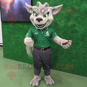 nan Chupacabra mascot costume character dressed with a Polo Shirt and Bracelet watches