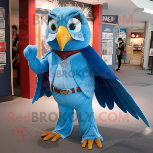 Sky Blue Hawk maskot kostym...