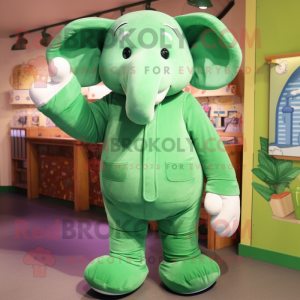 Grön elefant maskot kostym...