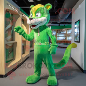 Green Weasel maskot kostume...