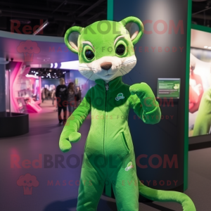 Green Weasel maskot kostym...