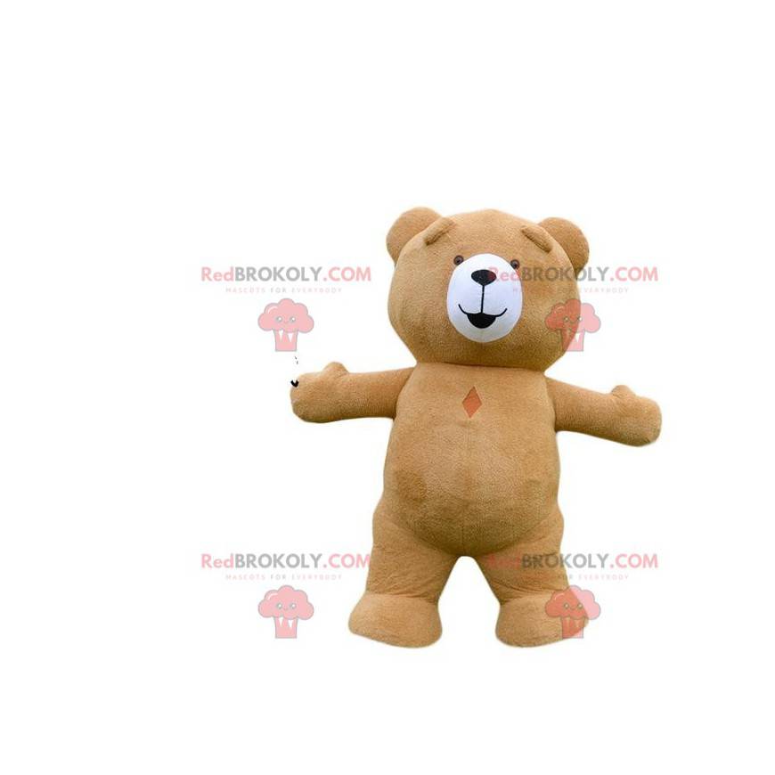Grote mollige teddy mascotte, teddybeer kostuum - Redbrokoly.com