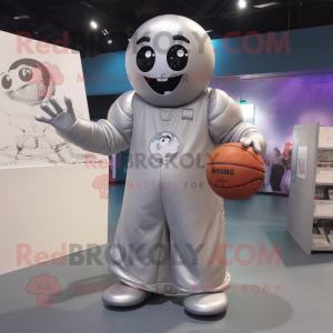 Sølvbasketballbold maskot...