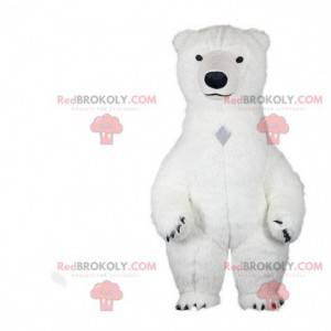 Mascotte d'ours blanc, costume ours polaire, déguisement blanc