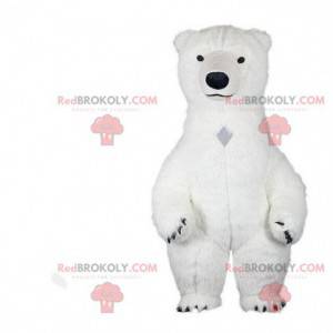 Mascotte orso polare, costume orso polare, costume bianco -
