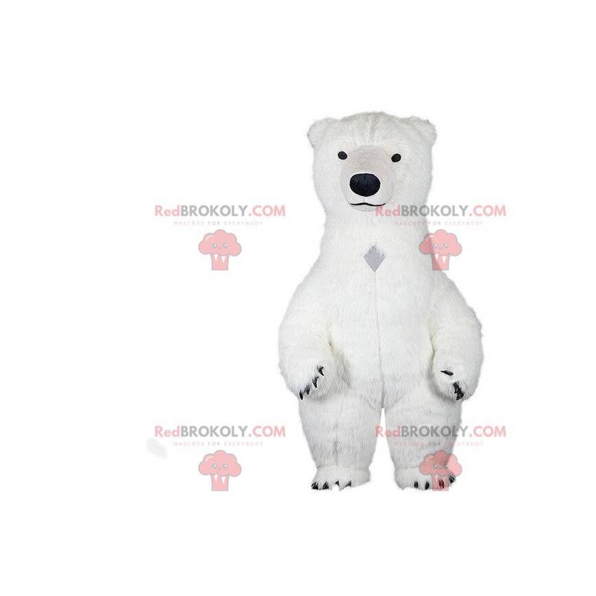 Mascote de urso polar, fantasia de urso polar, fantasia branca