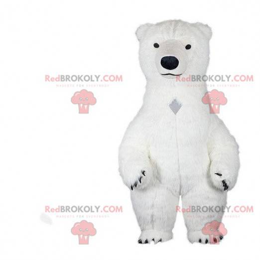 Eisbärenmaskottchen, Eisbärenkostüm, weißes Kostüm -