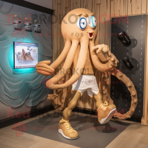 Tan Kraken mascotte kostuum...