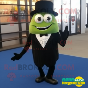 Olive Zucchini mascot costume character dressed with a Tuxedo and Anklets