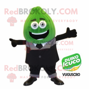 Olive Zucchini mascot costume character dressed with a Tuxedo and Anklets