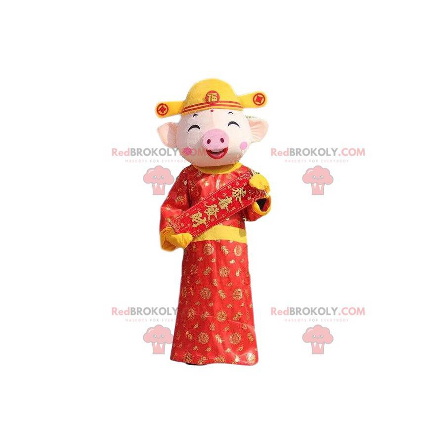 Pig mascot, Asian pig costume, god of wealth - Redbrokoly.com