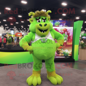 Lime Green Bison mascotte...