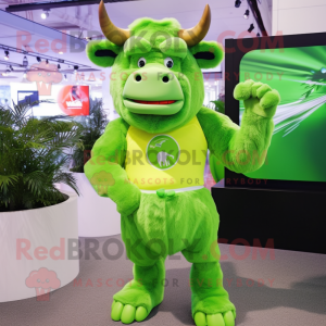 Lime Green Bison mascotte...