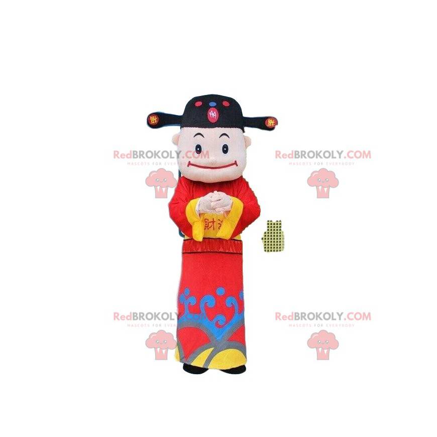 Mascotte d'homme asiatique, dieu de la richesse - Redbrokoly.com