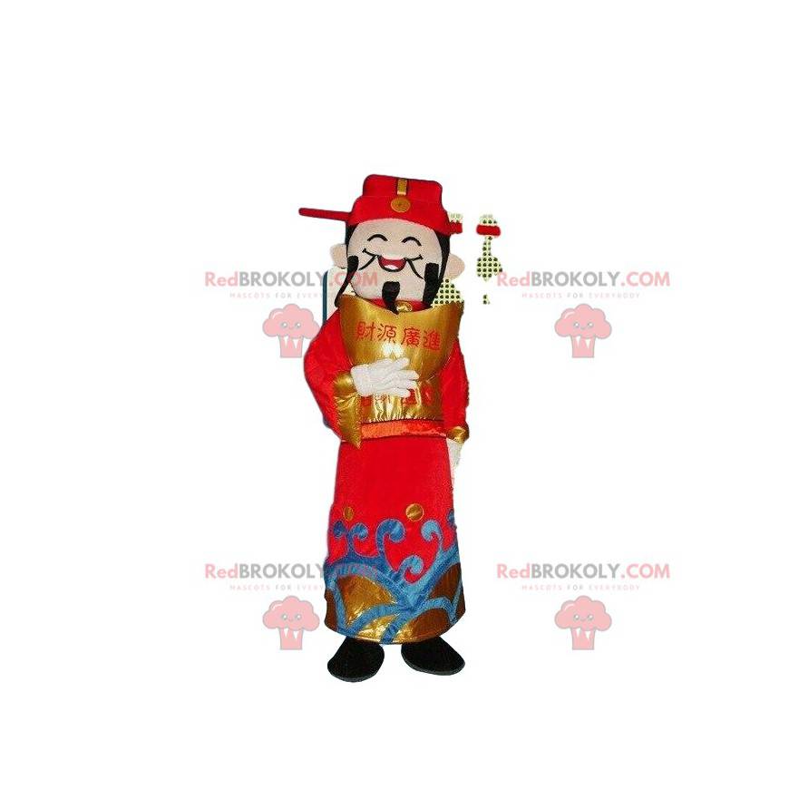 Asian man costume, god of wealth mascot - Redbrokoly.com