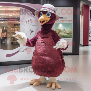 Maroon Ostrich mascotte...