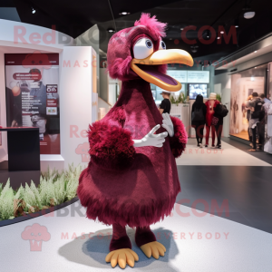 Maroon Ostrich mascotte...