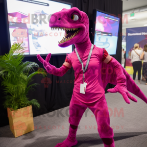 Magenta Deinonychus maskot...