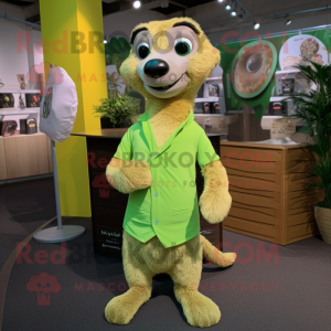 Limegrøn Meerkat maskot...