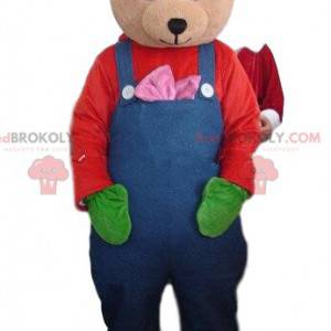 Mascotte de nounours en peluche, costume d'ours brun -