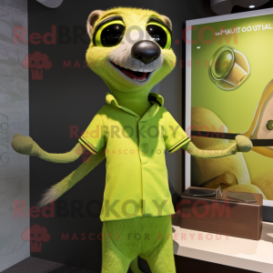 Limegrønn Meerkat maskot...