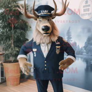 Navy Elk mascotte kostuum...