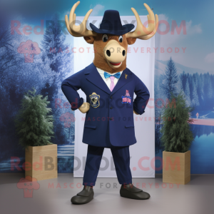 Navy Elk maskot drakt figur...