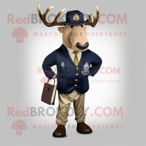 Navy Elk maskot drakt figur...