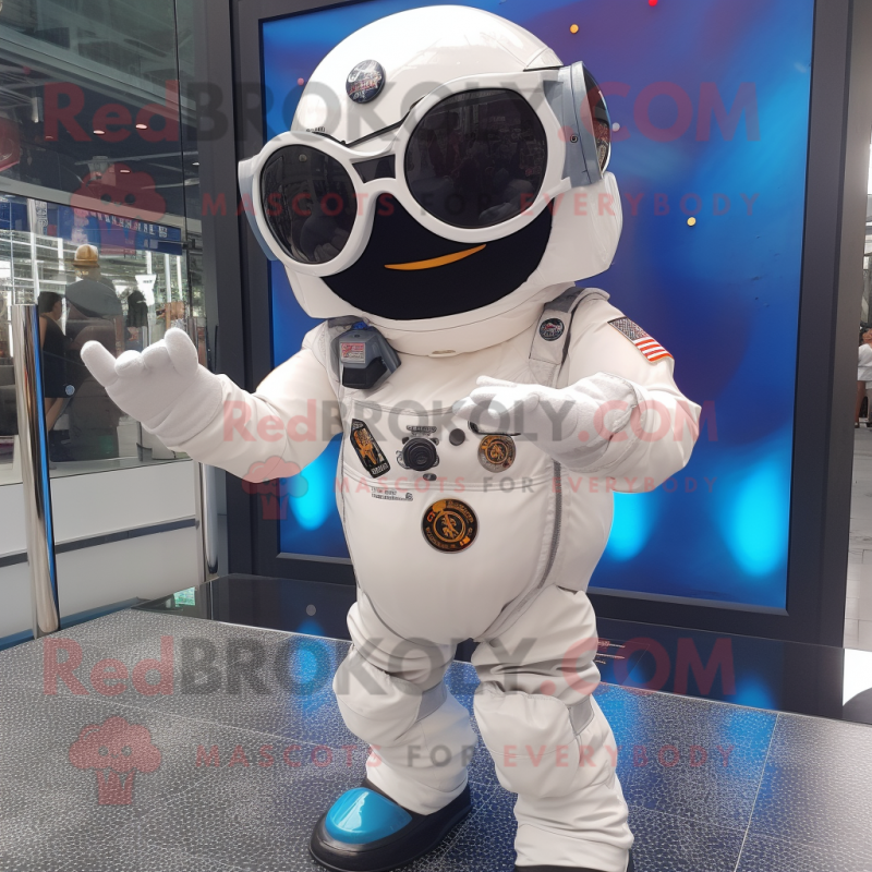 nan Astronaut mascot costume character dressed with a Shorts and Sunglasses nan Astronaut mascot costume character dressed with a Shorts and Sunglasses